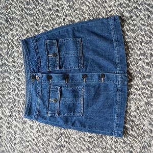 Gap 1969 denim mini skirt button front, size 24